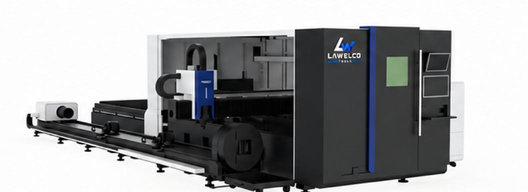 LAWELCO MK-CT – geschlossene Faserlaser-Schneidmaschine für Blech und Rohr